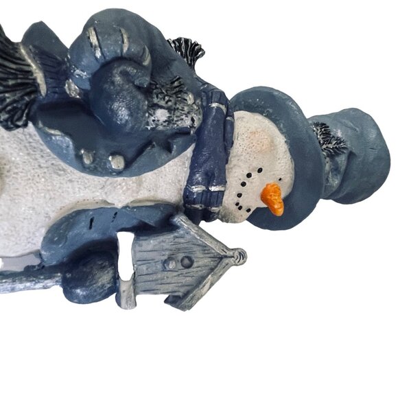 Growth Corp Snow Buddy Candle Holder White Snow Man is holding a Bird House Bird - Picture 4 of 12